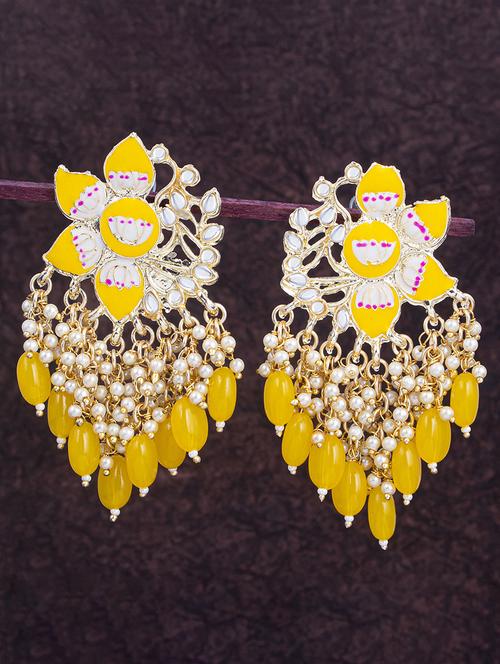 yellow zinc drop earring - 18295508 - Very Small Image - 1