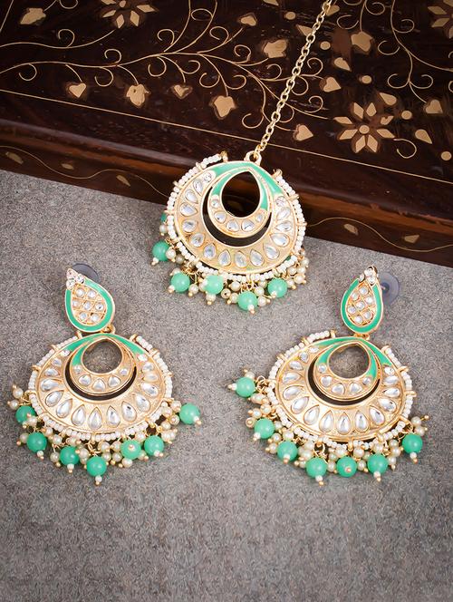 green brass chandellier earring - 18295516 - Very Small Image - 1