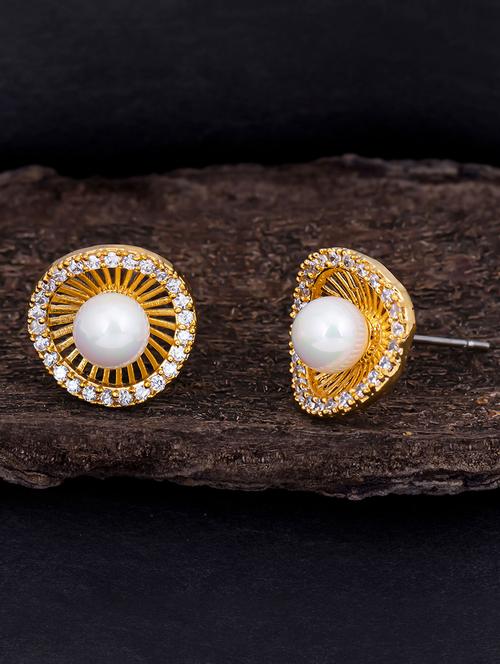 gold metal studs earring - 18295542 - Very Small Image - 1