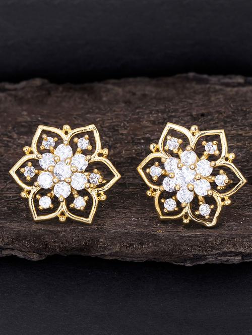 gold metal studs earring - 18295545 - Very Small Image - 1