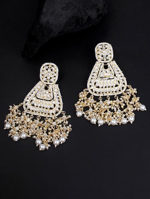 gold brass drop earring - 18295551 - Very Small Image - 1