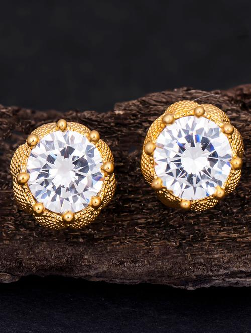gold metal studs earring - 18295609 - Very Small Image - 1