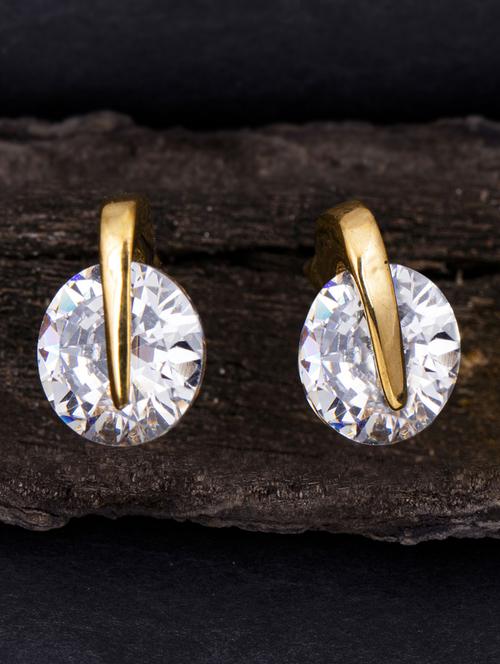 gold metal studs earring - 18295610 - Very Small Image - 1