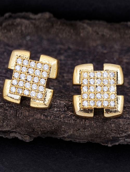 gold metal studs earring - 18295632 - Very Small Image - 1