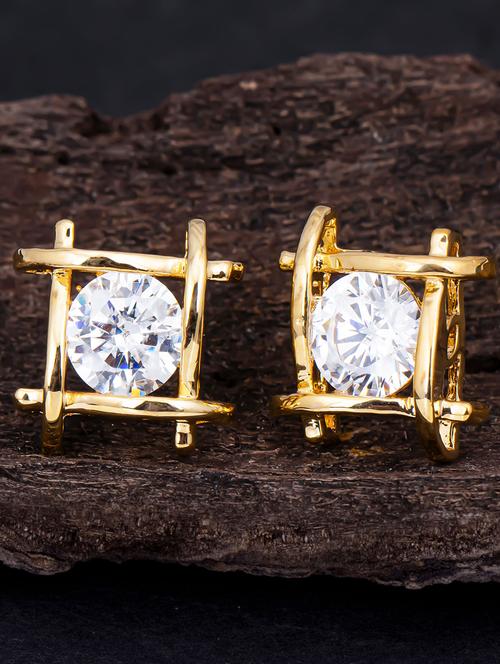 gold metal studs earring - 18295742 - Very Small Image - 1