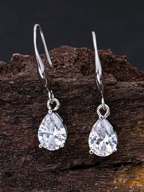 silver metal drop earring - 18295754 - Very Small Image - 1