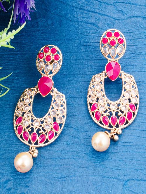 red metal drop earring - 18295859 - Very Small Image - 1