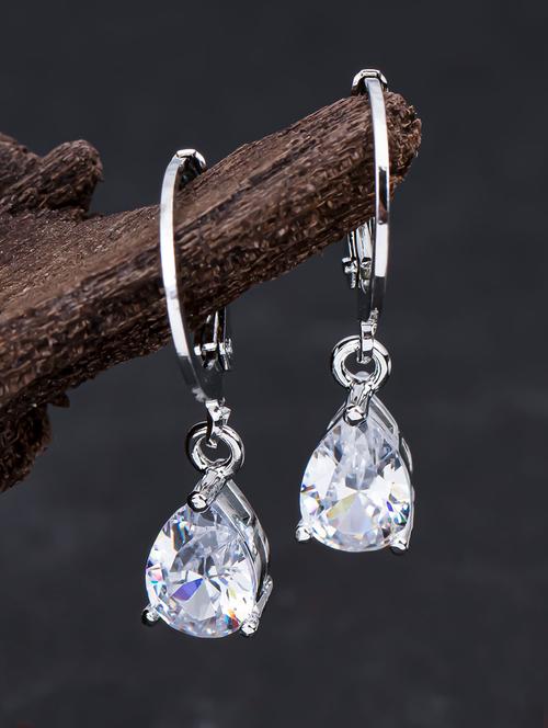 silver metal drop earring - 18295894 - Very Small Image - 1