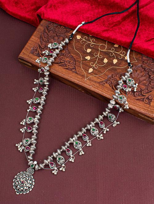 silver brass long necklace - 18295914 - Very Small Image - 1