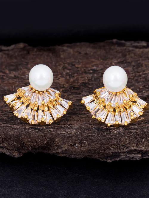 gold metal studs earring - 18295998 - Very Small Image - 1