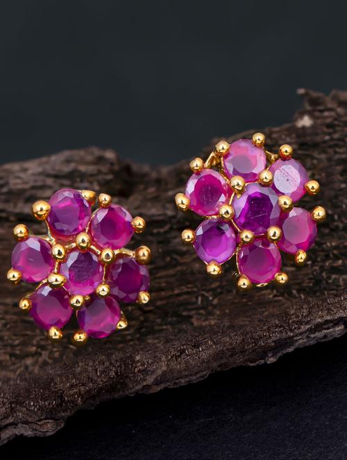 purple metal studs earring - 18296013 - Very Small Image - 1