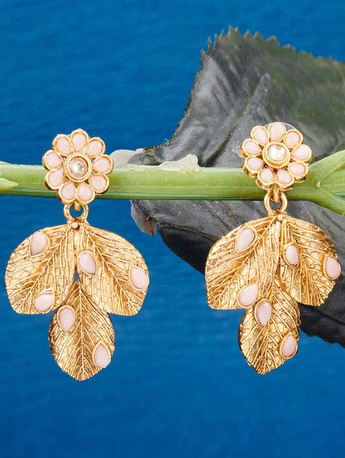 orange metal drop earring - 18296069 - Very Small Image - 1