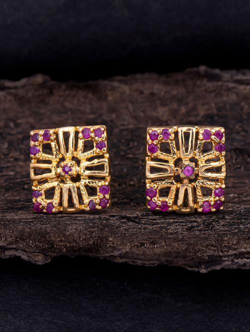 gold metal studs earring - 18296107 - Very Small Image - 1