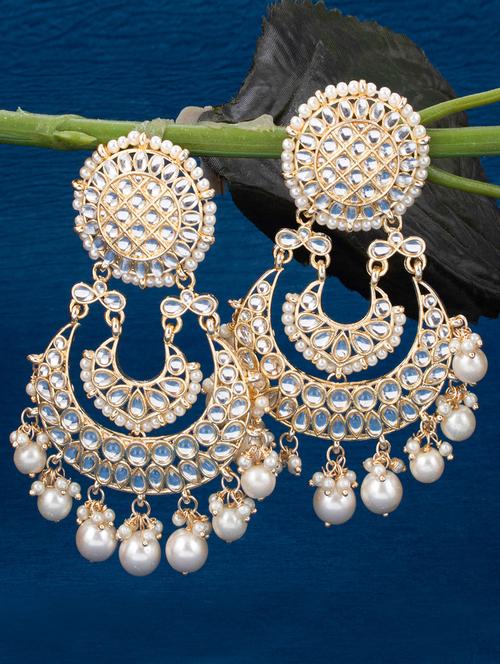 gold metal drop earring - 18296138 - Very Small Image - 1