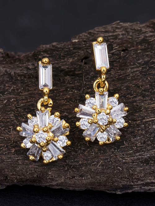 gold metal drop earring - 18296173 - Very Small Image - 1