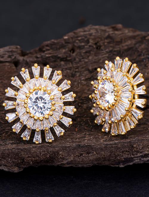 gold metal studs earring - 18296185 - Very Small Image - 1