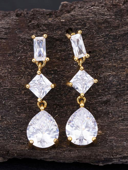 gold metal drop earring - 18296200 - Very Small Image - 1