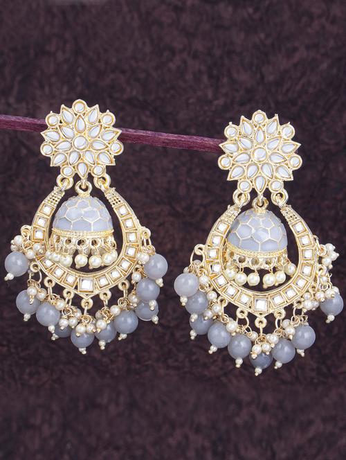 grey zinc chandballi earring - 18296208 - Very Small Image - 1
