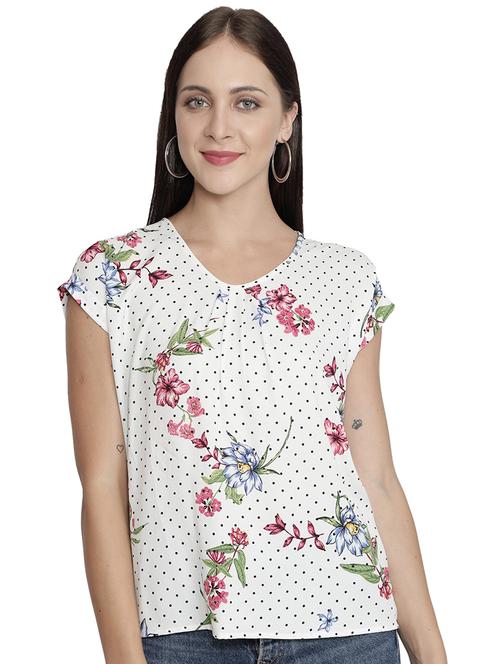 v-neck printed top - 18296250 - Very Small Image - 1