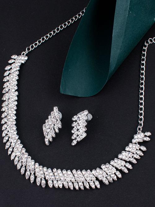 silver zinc necklaces and earring - 18296319 - Very Small Image - 1