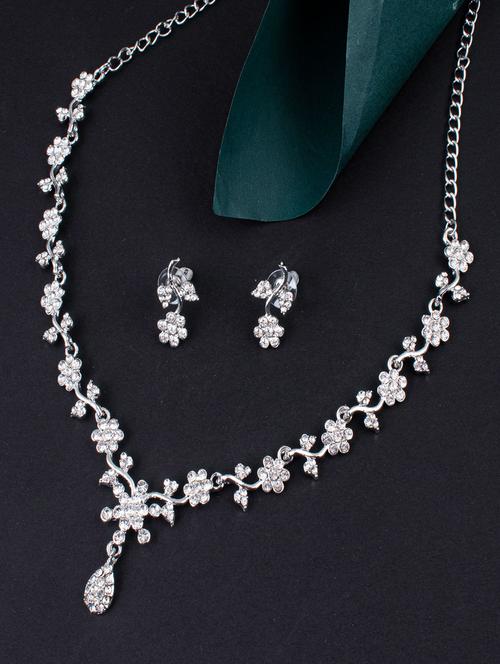 silver zinc necklaces and earring - 18296338 - Very Small Image - 1