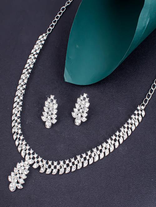 silver zinc necklaces and earring - 18296342 - Very Small Image - 1