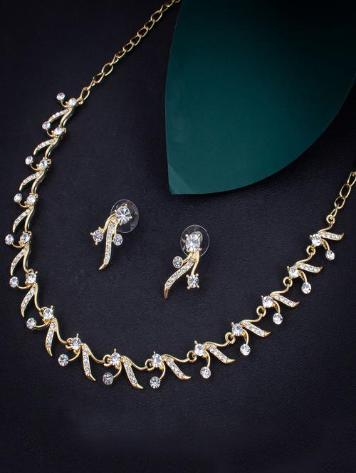 gold zinc necklaces and earring - 18296373 - Very Small Image - 1