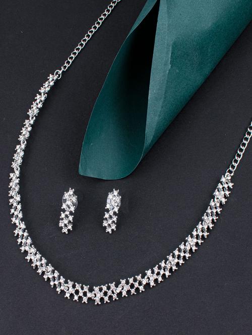 silver zinc necklaces and earring - 18296395 - Very Small Image - 1