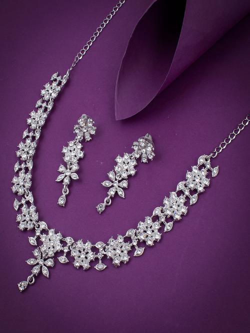silver zinc necklaces and earring - 18296397 - Very Small Image - 1