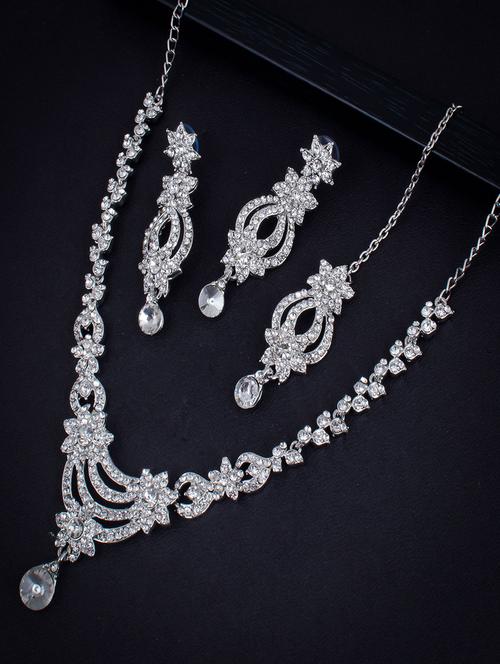 silver zinc necklaces and earring - 18296419 - Very Small Image - 1