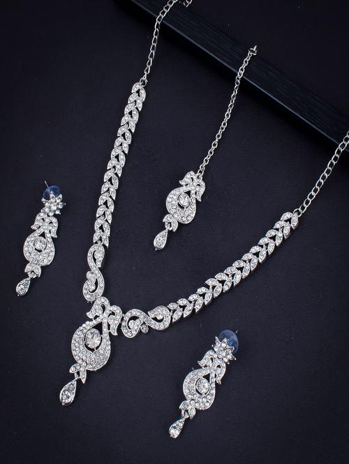 silver zinc necklaces and earring - 18296442 - Very Small Image - 1