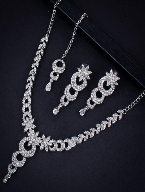 silver zinc necklaces and earring - 18296444 - Very Small Image - 1