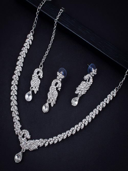 silver zinc necklaces and earring - 18296449 - Very Small Image - 1
