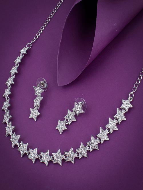 silver zinc necklaces and earring - 18296464 - Very Small Image - 1