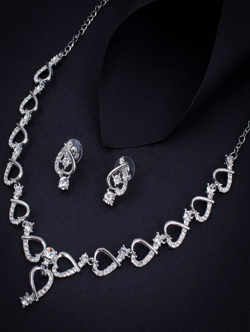 silver zinc necklaces and earring - 18296482 - Very Small Image - 1