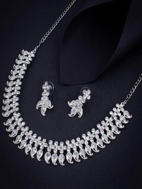 silver zinc necklaces and earring - 18296492 - Very Small Image - 1