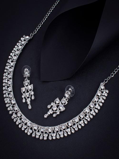 silver zinc necklaces and earring - 18296513 - Very Small Image - 1
