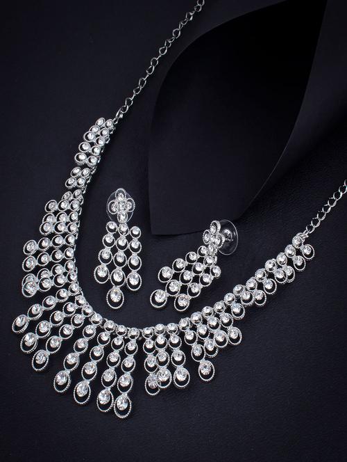 silver zinc necklaces and earring - 18296518 - Very Small Image - 1