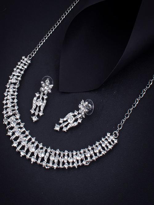 silver zinc necklaces and earring - 18296520 - Very Small Image - 1