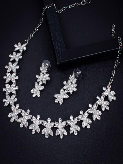 silver zinc necklaces and earring - 18296559 - Very Small Image - 1
