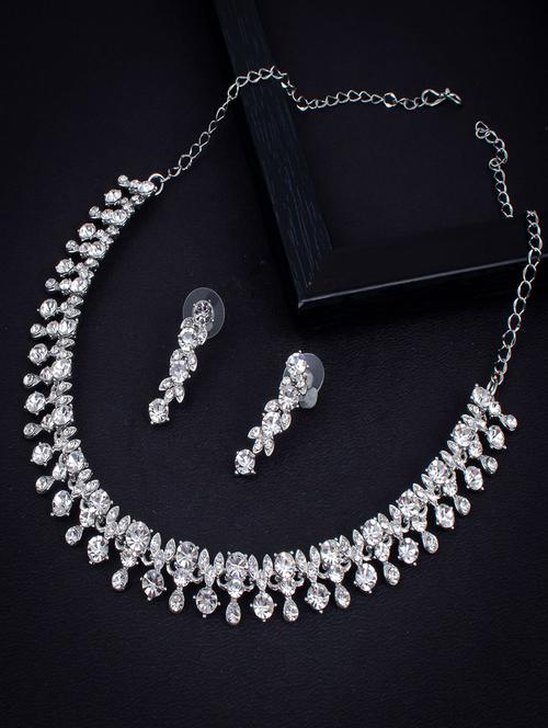 silver zinc necklaces and earring - 18296564 - Very Small Image - 1