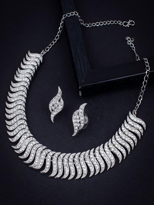 silver zinc necklaces and earring - 18296571 - Very Small Image - 1