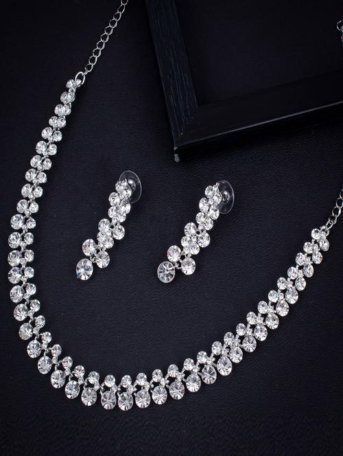silver zinc necklaces and earring - 18296590 - Very Small Image - 1