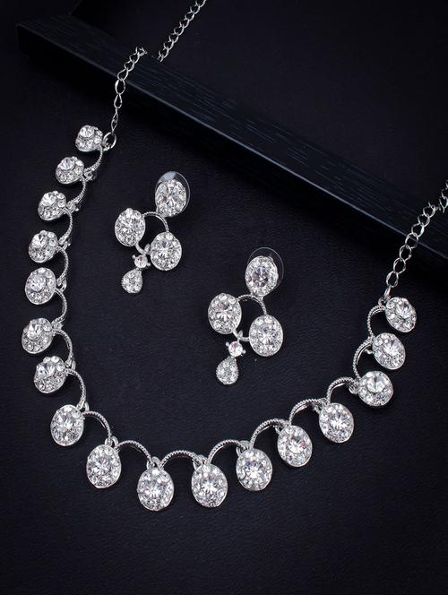 silver zinc necklaces and earring - 18296600 - Very Small Image - 1