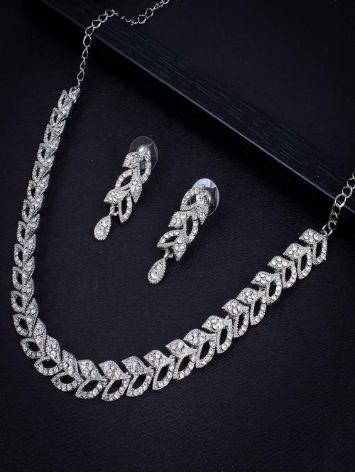 silver zinc necklaces and earring - 18296606 - Very Small Image - 1
