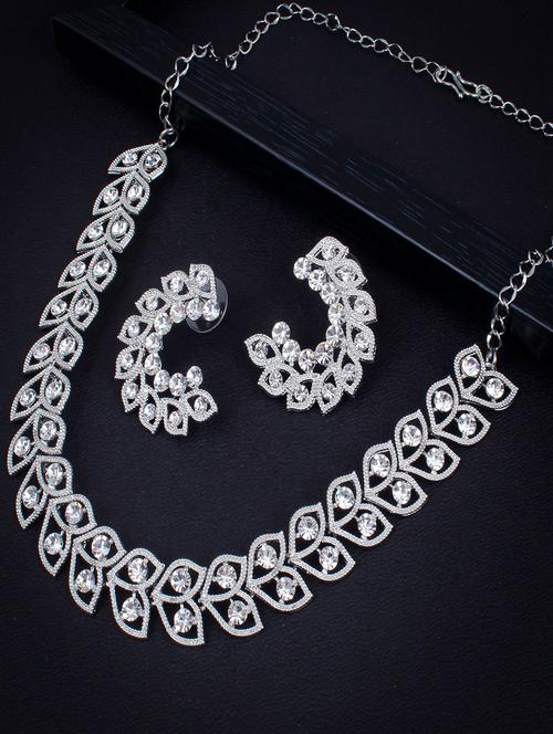 silver zinc necklaces and earring - 18296629 - Very Small Image - 1