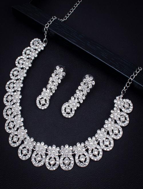 silver zinc necklaces and earring - 18296641 - Very Small Image - 1