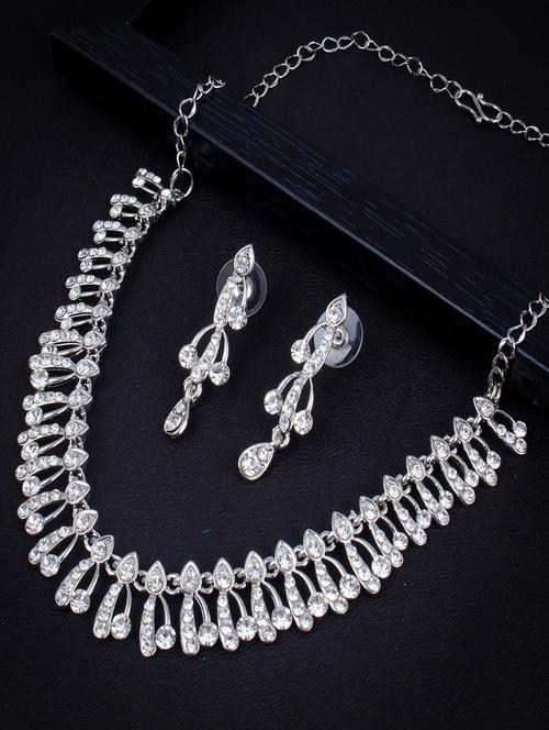 silver zinc necklaces and earring - 18296646 - Very Small Image - 1