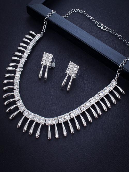 silver zinc necklaces and earring - 18296647 - Very Small Image - 1