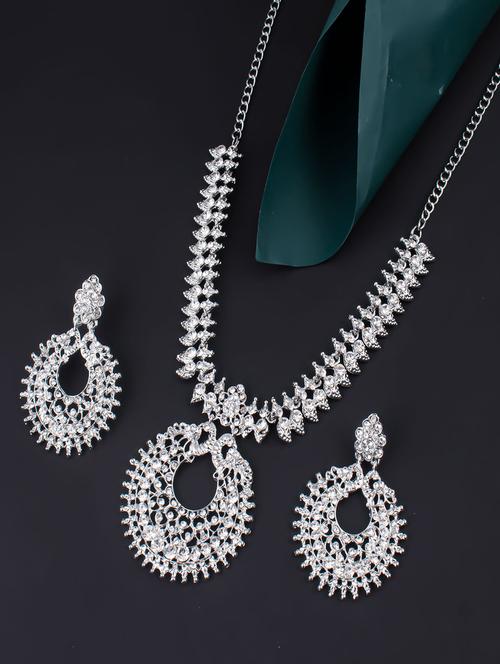 silver zinc necklaces and earring - 18296648 - Very Small Image - 1